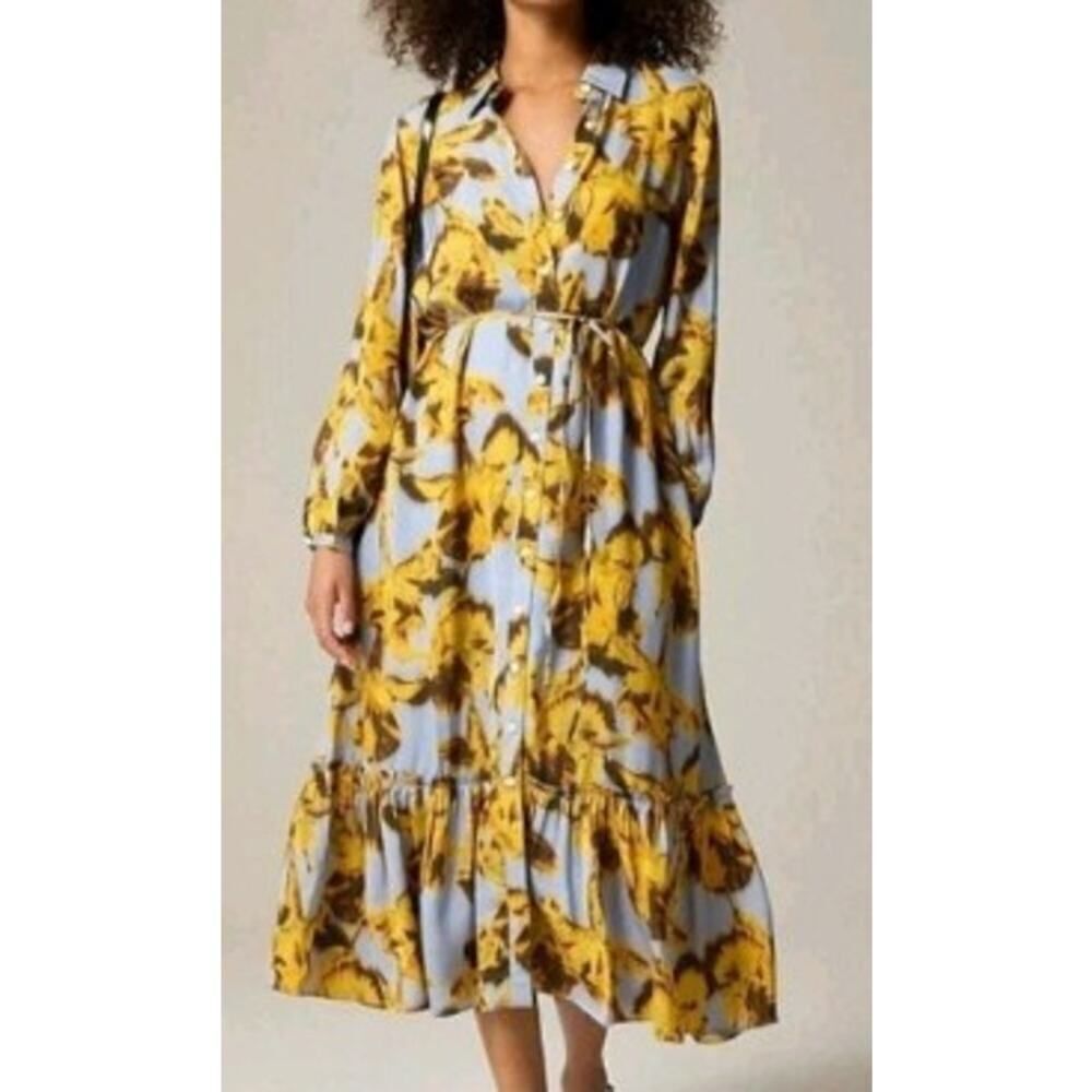 NWT J.Crew Amelia Long Sleeve Shirt Maxi Dress Women’s Size S No Belt